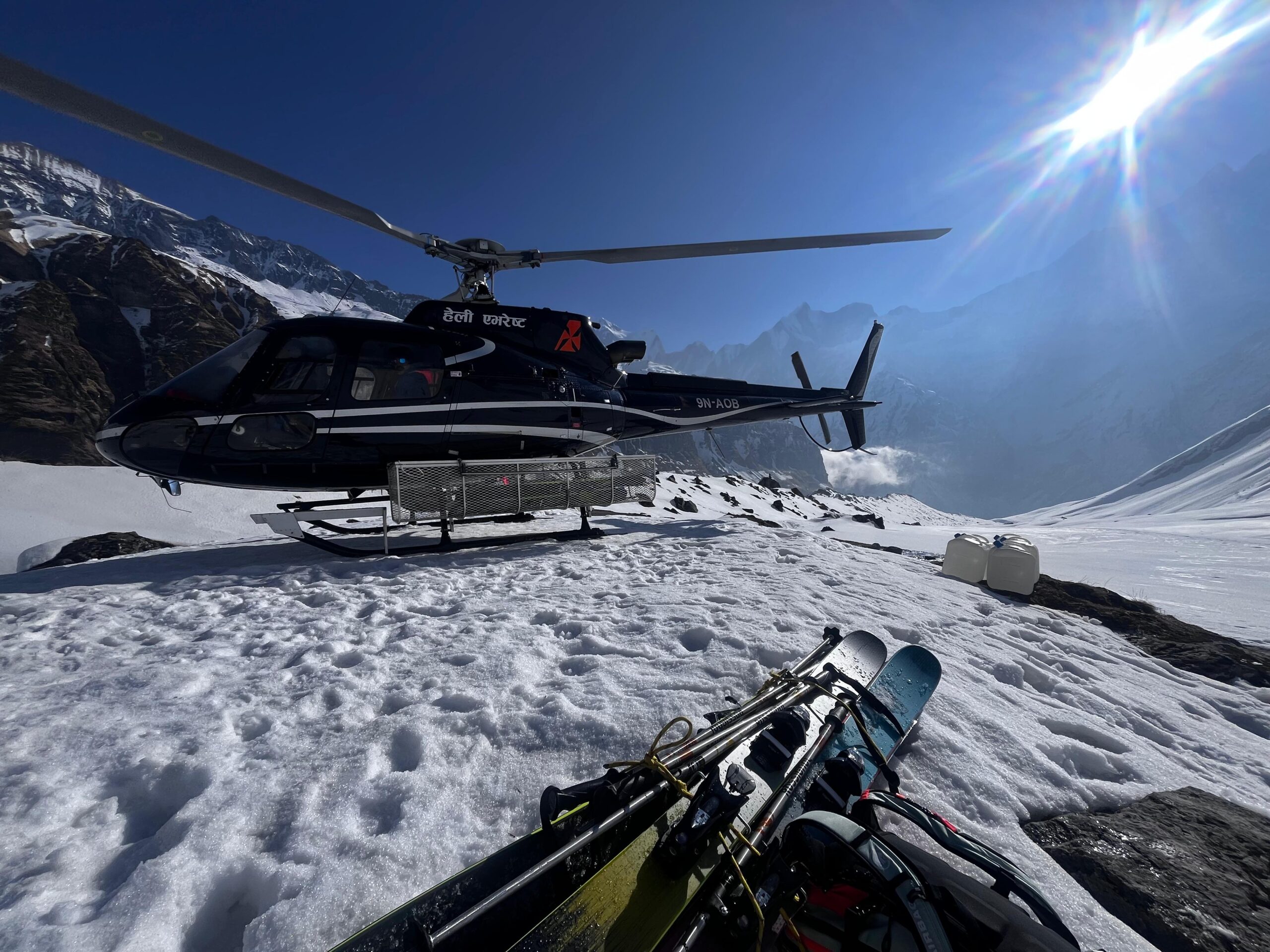 Himalayan Heliski-helicopter landed